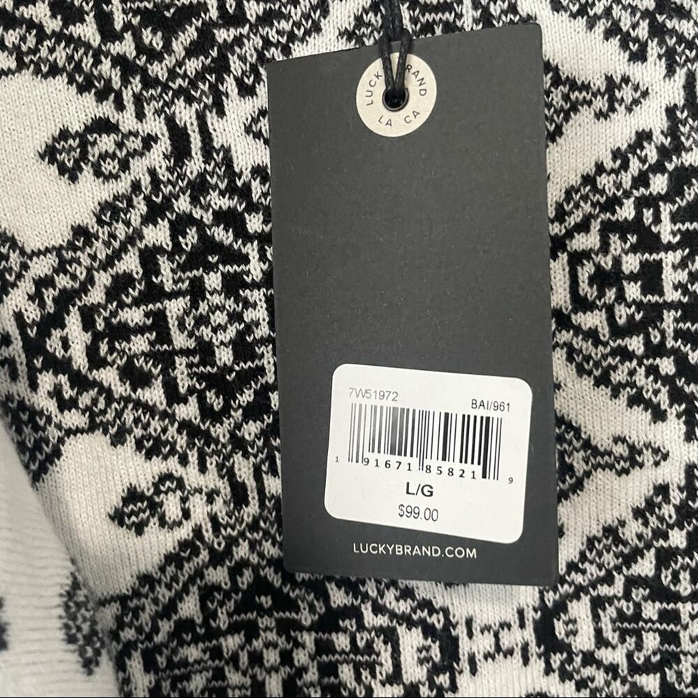 Lucky Brand black white open drape cardigan size large NWT waterfall - Picture 8 of 9